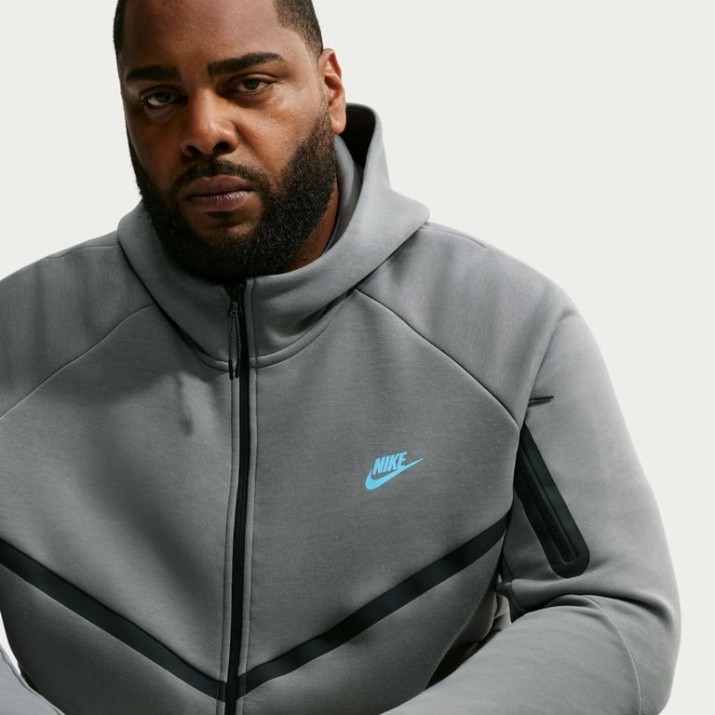 Hanorac pentru bărbați Nike Tech Fleece Smoke Grey/Football Blue, s.M
