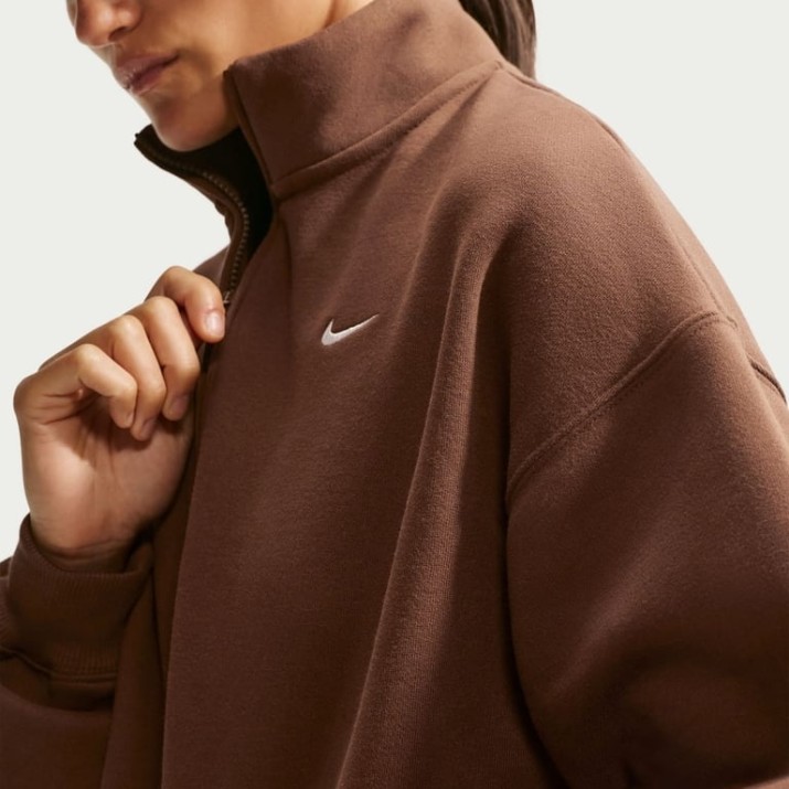 Hanorac damă Nike Studio Fleece Medium Weight Cacao Wow/Sail, s.XL