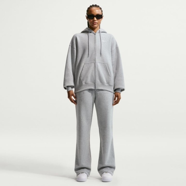 Hanorac damă Nike Studio Fleece Medium Weight Dark Grey Heather/Sail, s.XS