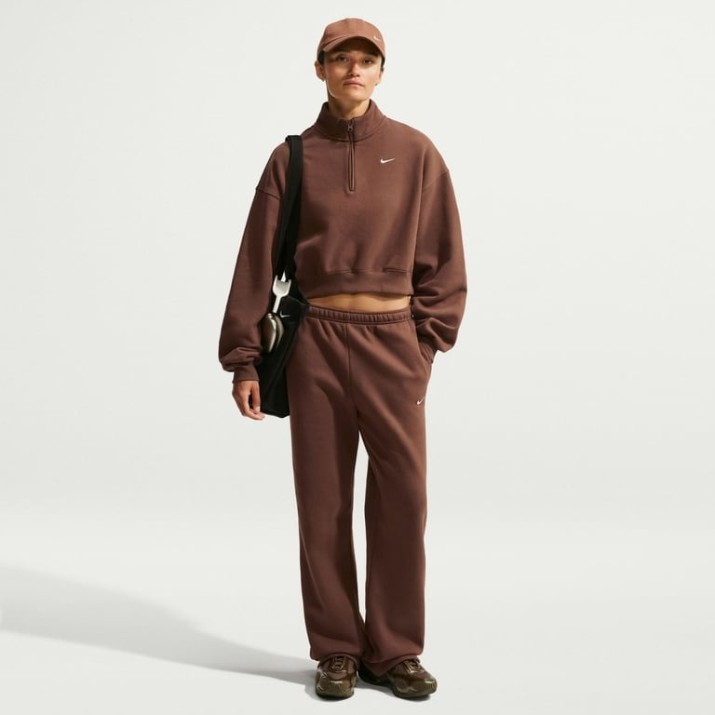 Женская толстовка Nike Studio Fleece Medium Weight Cacao Wow/Sail, s.S