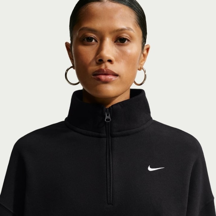 Женская толстовка Nike Studio Fleece Medium Weight Total Black/Sail, s.S