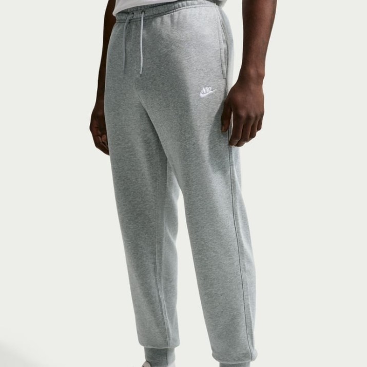 Мужские спортивные штаны Nike Club French Terry Dark Grey Heather/Light Smoke Grey/White, s.M
