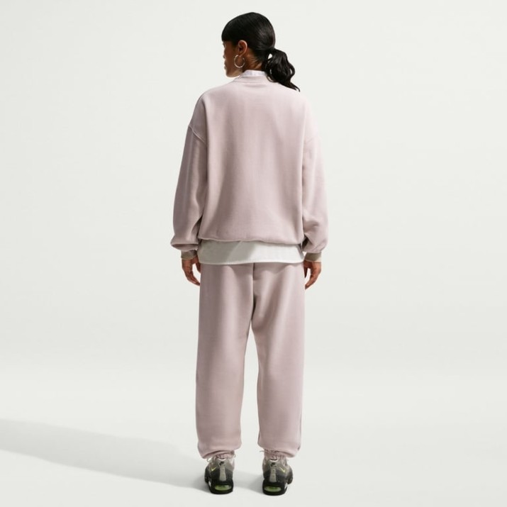 Pantaloni spotivi de dame Nike Studio Fleece Medium Weight Cream II/Sail, s.XL