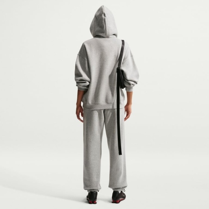 Pantaloni spotivi de dame Nike Studio Fleece Medium Weight Dark Grey Heather/Sail, s.L