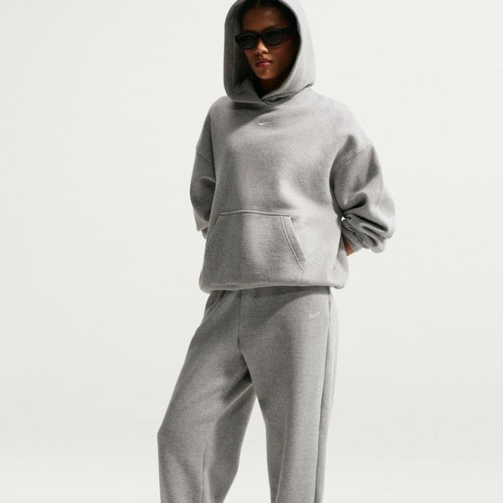 Женские спортивные штаны Nike Studio Fleece Medium Weight Dark Grey Heather/Sail, s.XS