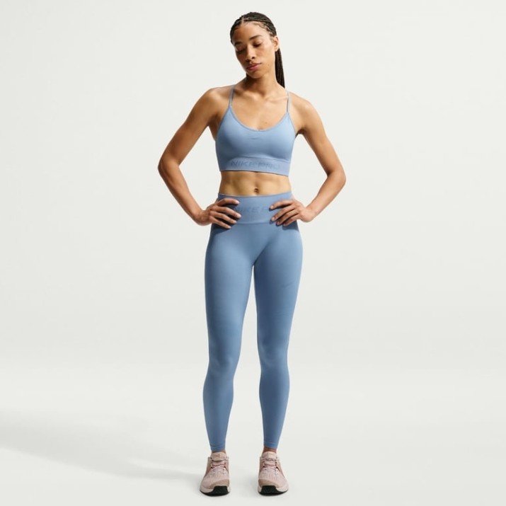 Bustieră Nike Pro Seamless Work Blue, s.S