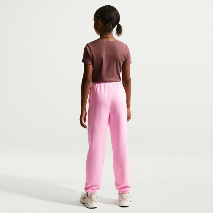Pantaloni spotivi pentru copii Nike G Sportswear Studio Fleece Pink Rise/White, s.L