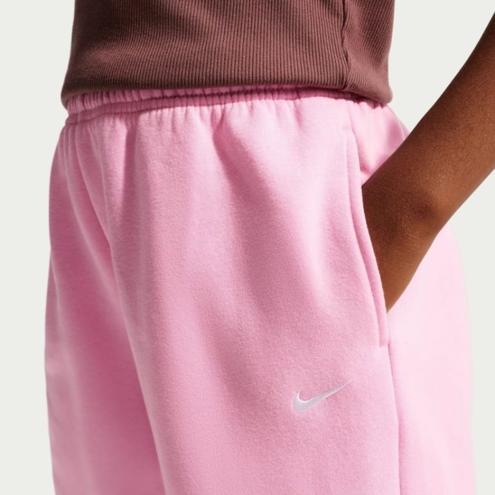 Pantaloni spotivi pentru copii Nike G Sportswear Studio Fleece Pink Rise/White, s.L