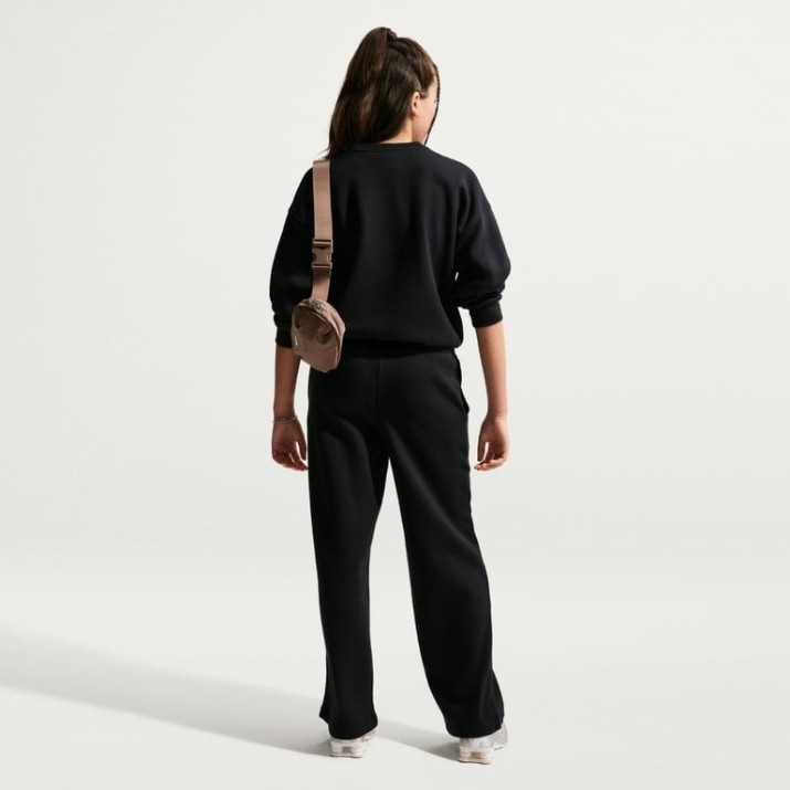 Pantaloni spotivi pentru copii Nike G Sportswear Studio Fleece Black/White, s.S