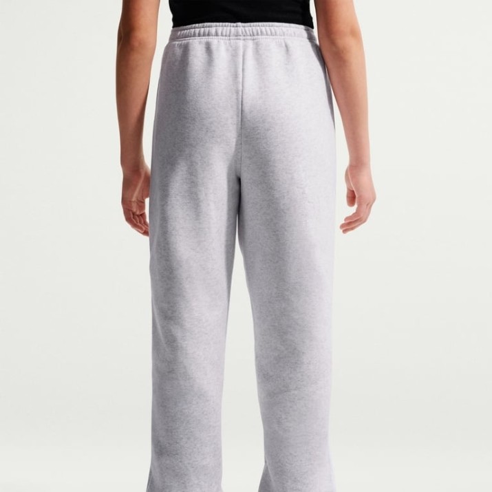 Pantaloni spotivi pentru copii Nike G Sportswear Studio Fleece Birch Heather/White, s.XS