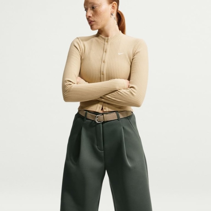 Pantaloni de damă Nike Pregame Fleece Camo Green, s.S