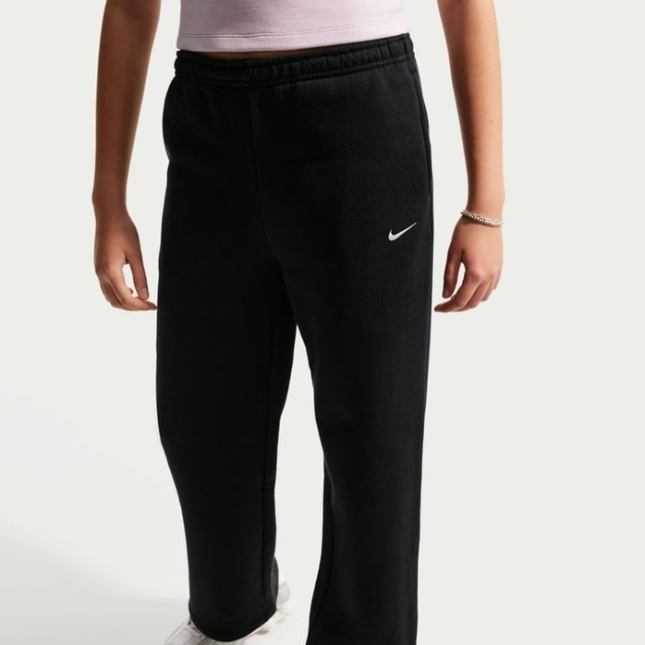 Pantaloni spotivi pentru copii Nike G Sportswear Studio Fleece Black/White, s.XS