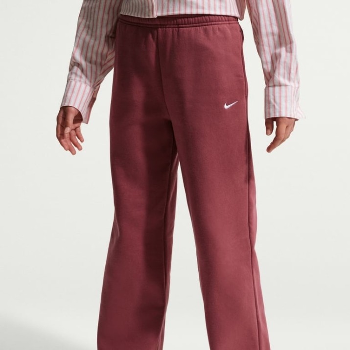 Pantaloni spotivi pentru copii Nike G Sportswear Studio Fleece Pink Smoke/White, s.XL