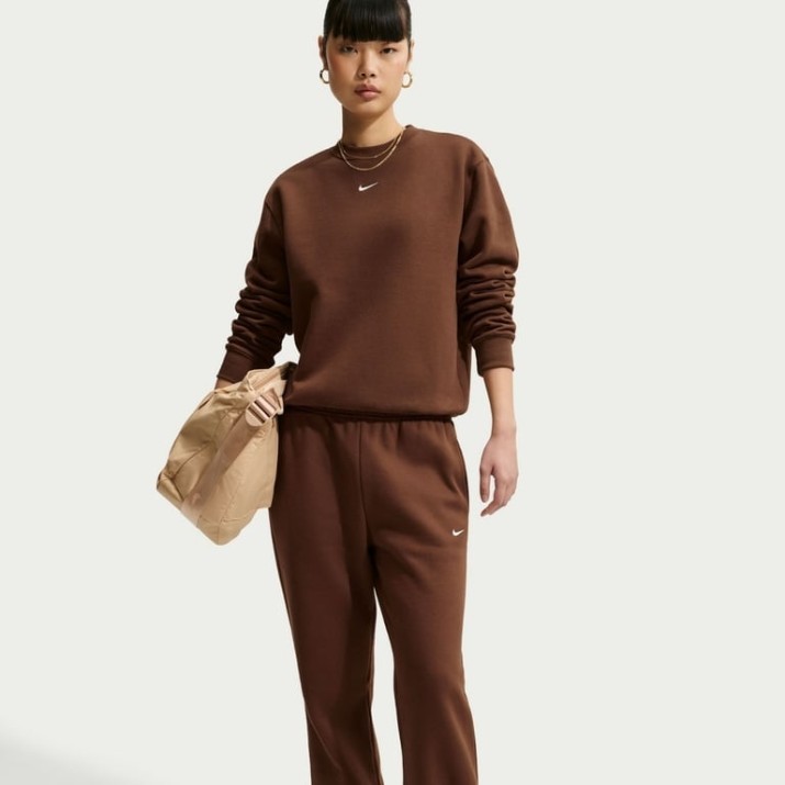 Женские спортивные штаны Nike Studio Fleece Medium Cacao Wow/Sail, s.M