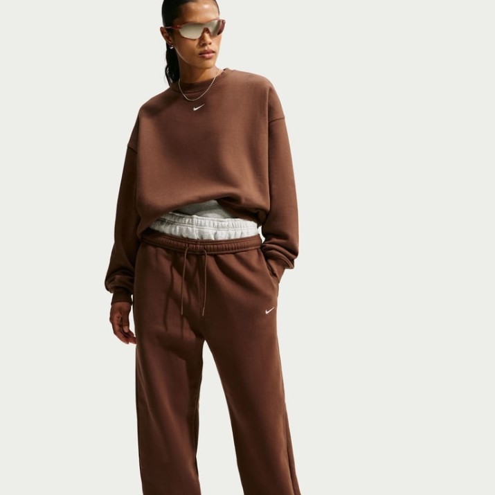 Женские спортивные штаны Nike Studio Fleece Medium Weight Cacao Wow/Sail, s.XS