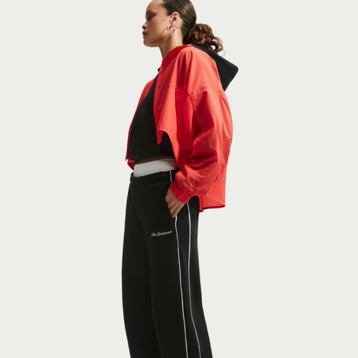 Женские спортивные штаны Nike Studio Fleece Medium Weight Total Black/Sail, s.S