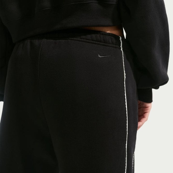 Pantaloni spotivi de dame Nike Studio Fleece Medium Weight Total Black/Sail, s.L
