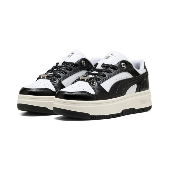 Ghete pentru copii Puma Rebound Femme Low Luxe Warm White/Puma Black/White, s.41
