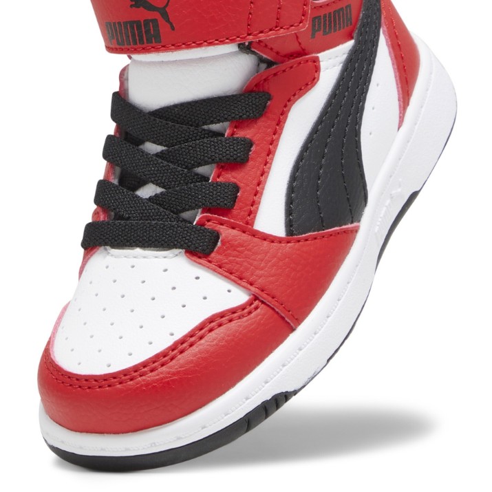 Ботинки детские Puma Rebound V6 Mid Ac+ Inf Puma White/Black/For All Time Red, s.21