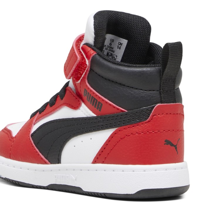 Ботинки детские Puma Rebound V6 Mid Ac+ Inf Puma White/Black/For All Time Red, s.24