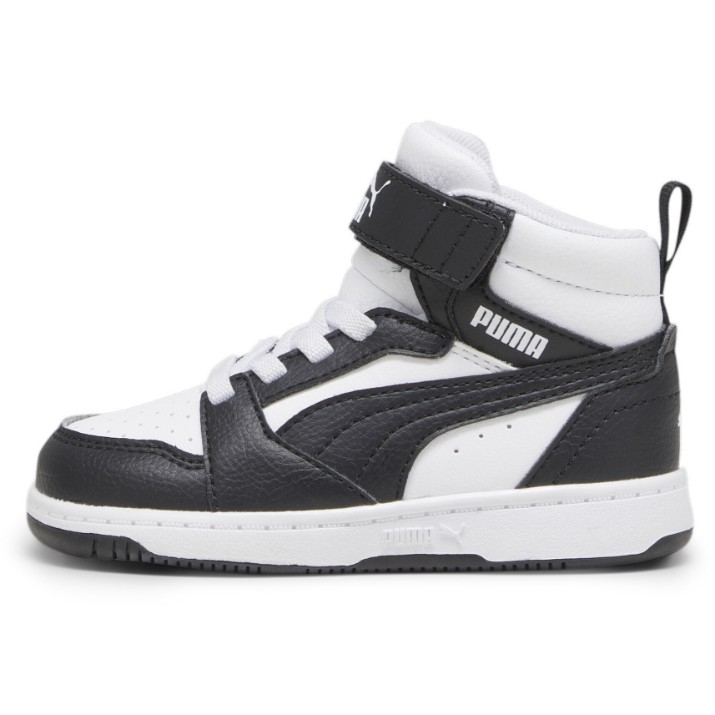 Ботинки детские Puma Rebound V6 Mid Ac+ Inf Puma White/Black/Shadow Gray, s.20