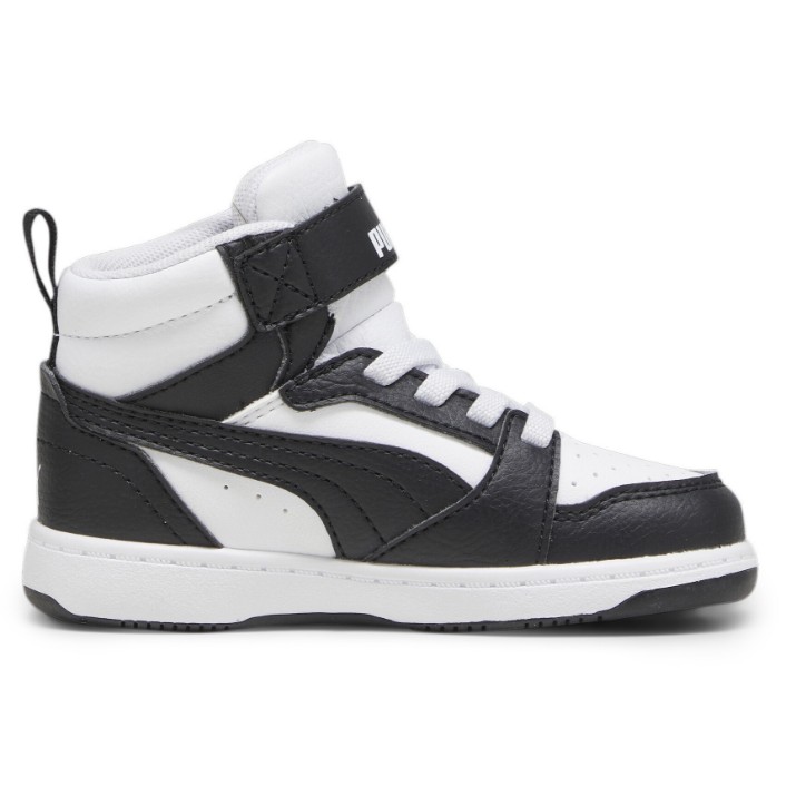 Ботинки детские Puma Rebound V6 Mid Ac+ Inf Puma White/Black/Shadow Gray, s.23