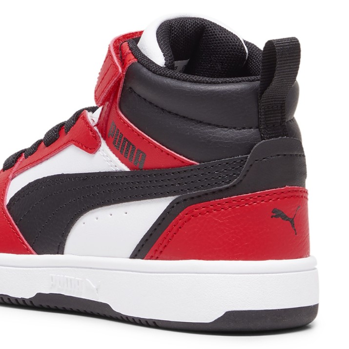 Ботинки детские Puma Rebound V6 Mid Ac+ Ps Puma White/Black/For All Time Red, s.35