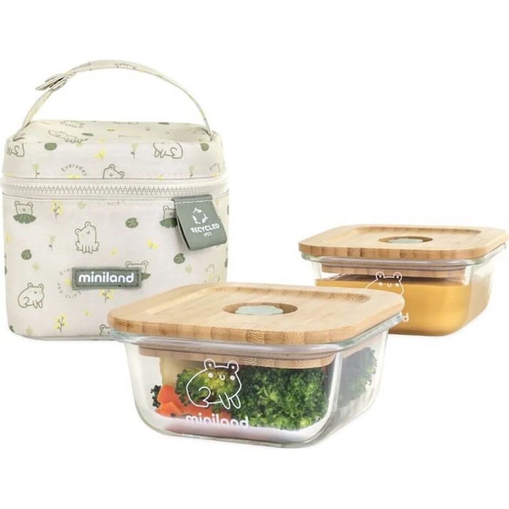 Set containere alimentare cu husă termică Miniland 89549