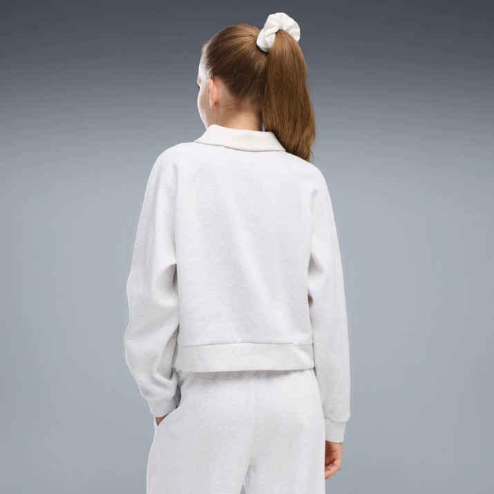 Детская толстовка Puma Class Relaxed Criopped Fleece White Glow Heather, s.164