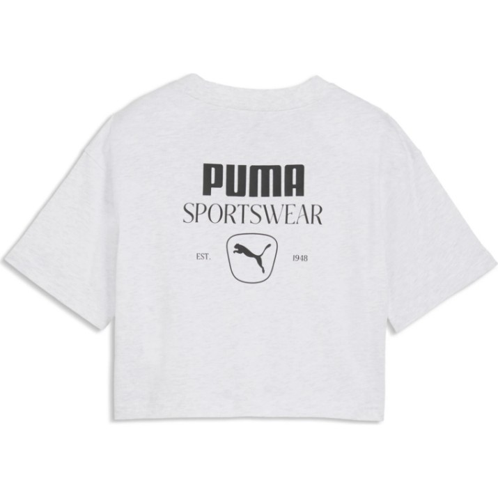 Tricou pentru copii Puma Class Relaxed Lenght Graphic G White Glow heather, s.164