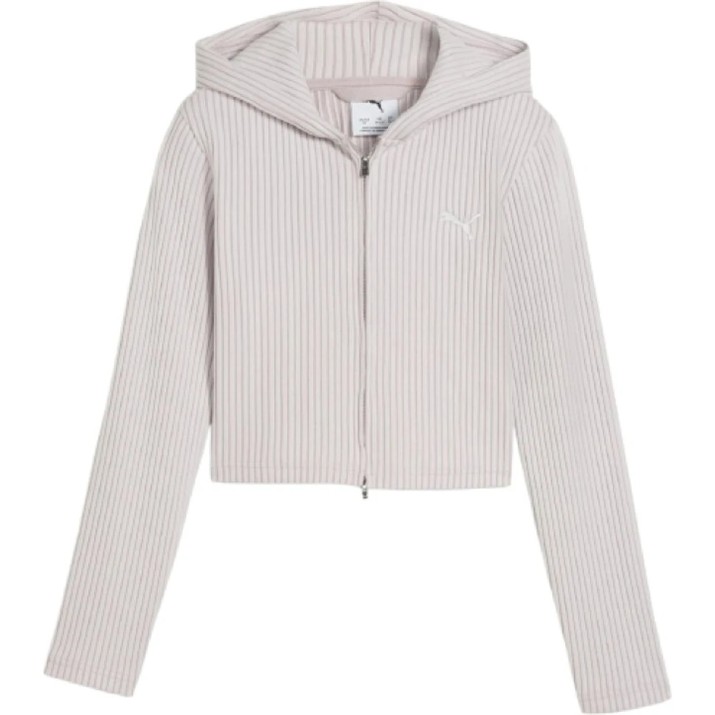 Hanorac pentru copii Puma Essentials Slim Ribbed Full-Zip Misty Pink Heather, s.152