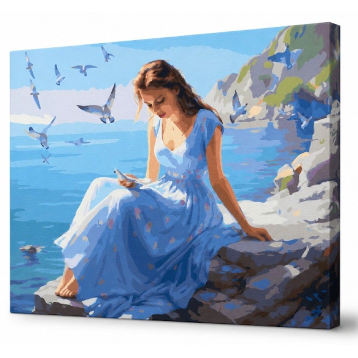 Tablou pe numere Art Gallery Econom Fată elegantă la mare 40x50cm (GX46440)