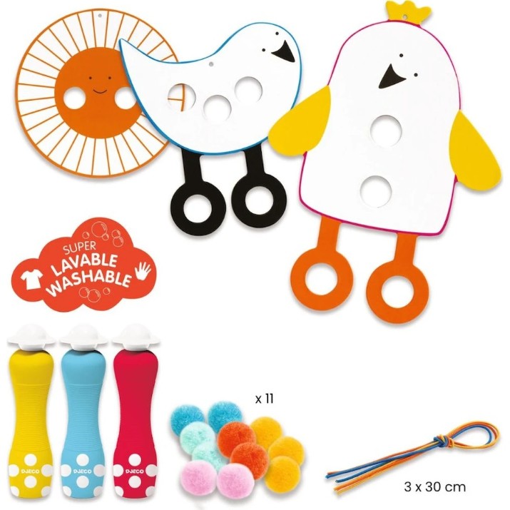 Set de desen Djeco Dots And Pompoms – In The Sky (DJ00964)