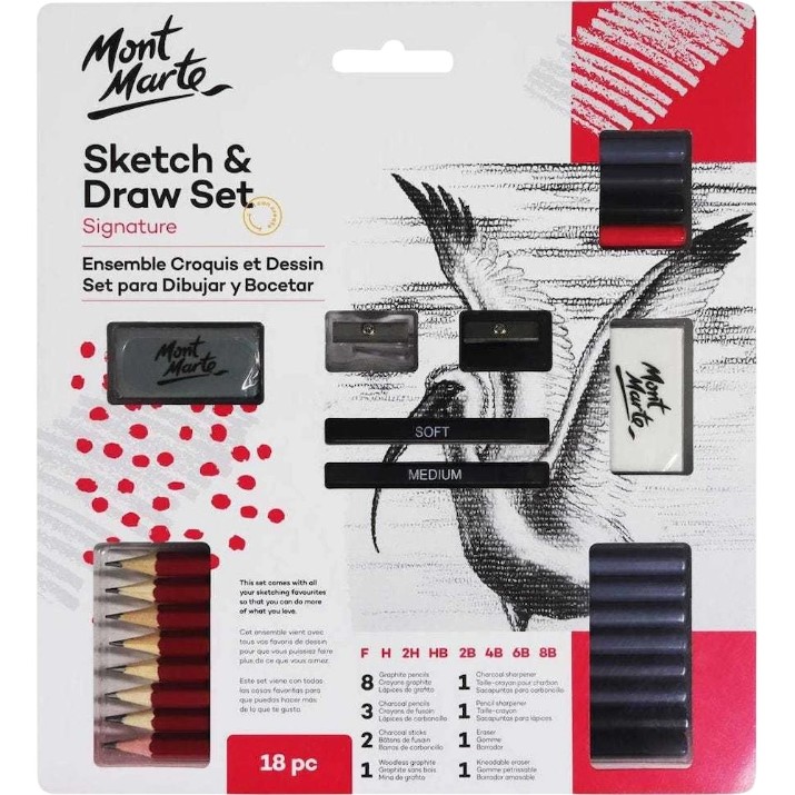 Set de desen pentru copii Mont Marte Sketch & Draw Set 18pcs (MPN0039)