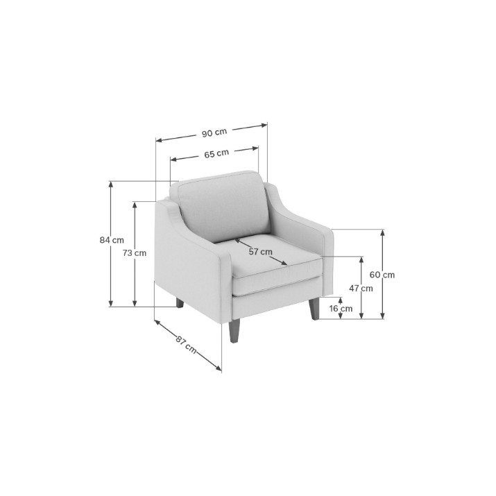 Fotoliu Atelier Del Sofa Robin 1 Fog Grey Walnut