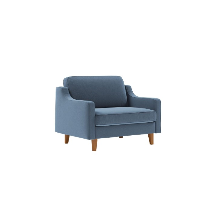 Fotoliu Atelier Del Sofa Robin Loveseat Ocean Blue Walnut
