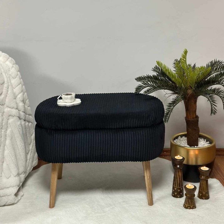 Пуф Atelier Del Sofa Mini Oslo Linen Black