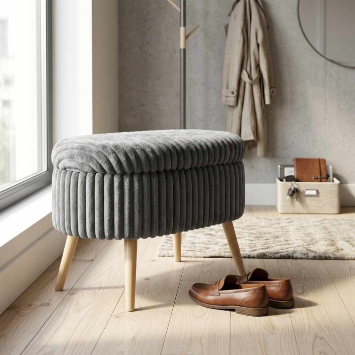 Пуф Atelier Del Sofa Mini Oslo Linen Anthracite