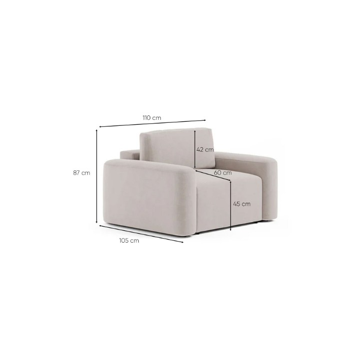 Fotoliu Atelier Del Sofa Mono Lily Ecru