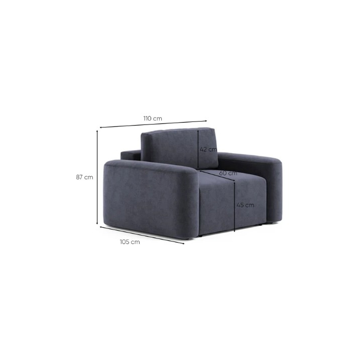 Кресло Atelier Del Sofa Mono Lily Petrol Blue