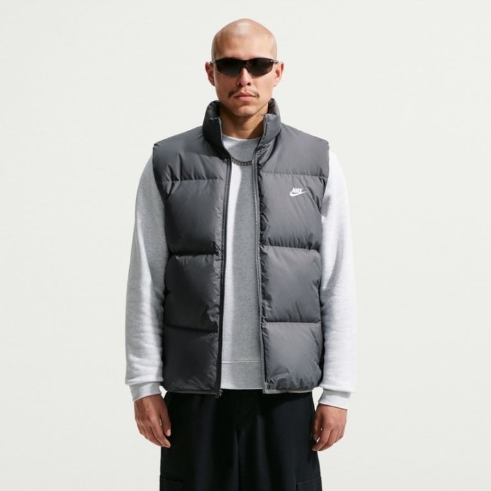 Мужская жилетка Nike Sportswear Club Therma-FIT DownIron Grey/White, s.XXL