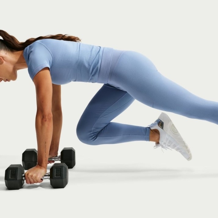 Jambiere damă Nike Pro Seamless 7|8 Work Blue, s.L