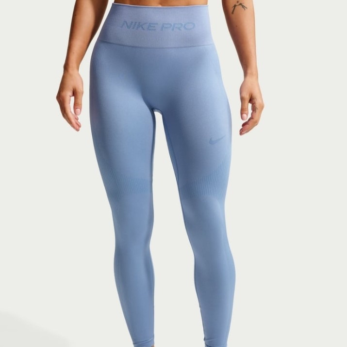 Jambiere damă Nike Pro Seamless 7|8 Work Blue, s.L