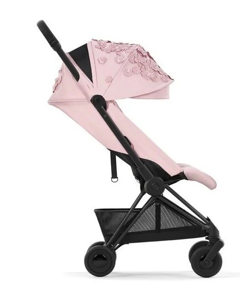 Коляска Cybex Coya Matt Black FE Simply Flowers Pink