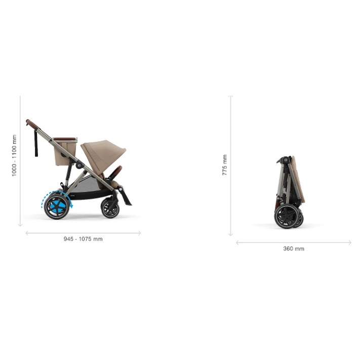 Коляска Cybex e-Gazelle S TPE Almond Beige (524000547)