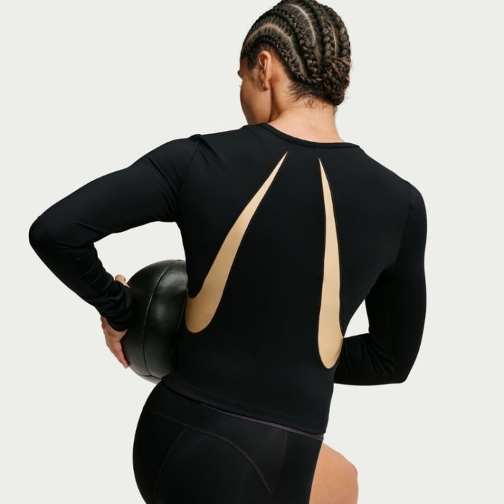 Женский лонгслив Nike Pro Sculpt Keely Hodgkinson Dri-FIT  Black/Linen, s.XL