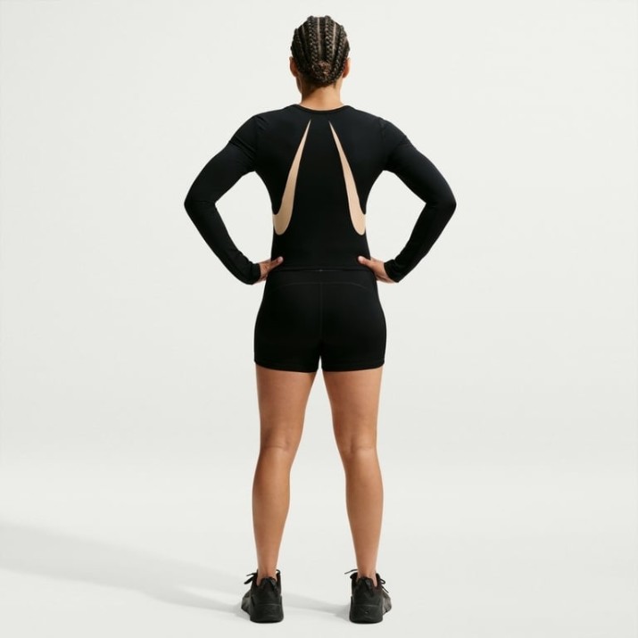 Женский лонгслив Nike Pro Sculpt Keely Hodgkinson Dri-FIT  Black/Linen, s.M
