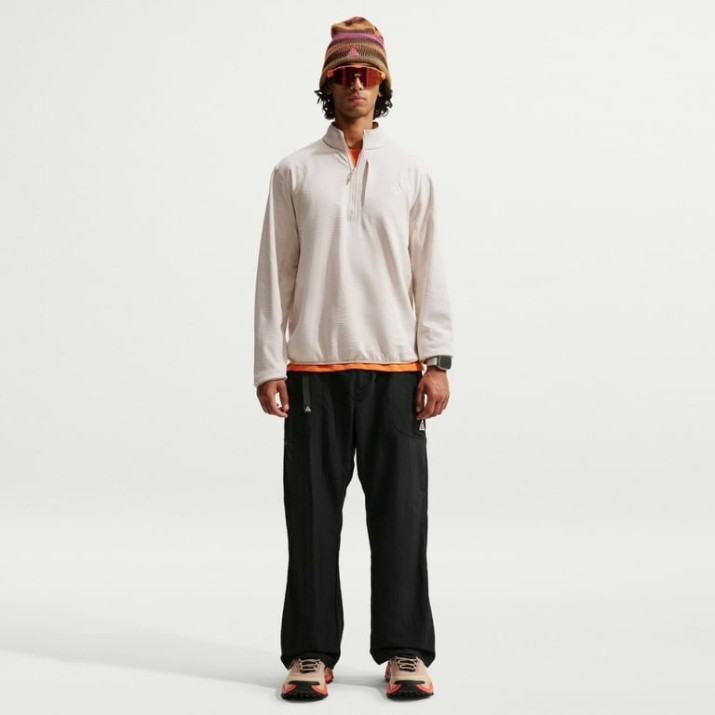 Мужская толстовка Nike ACG Wolf Grid Therma-FIT 1|2 Light Orewood Brown/Cream II/Light Crimson/Summit White, s.XL