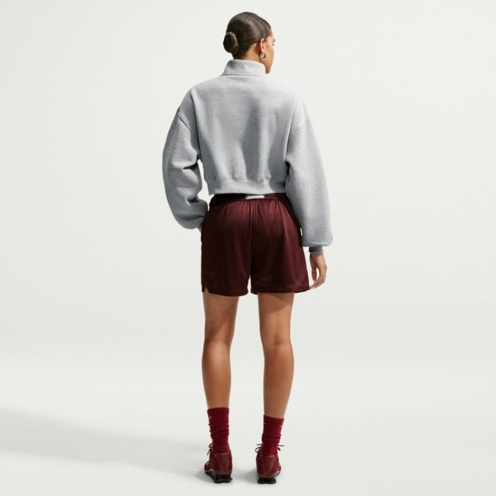 Женская толстовка Nike Studio Fleece Medium Weight Dark Grey Heather/Sail, s.XL