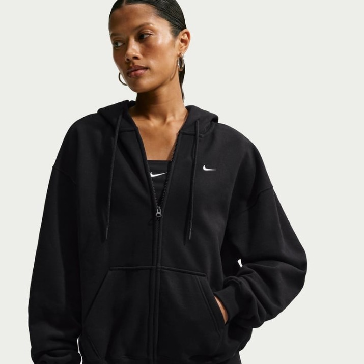 Женская толстовка Nike Studio Fleece Medium Weight Total Black/Sail, s.S